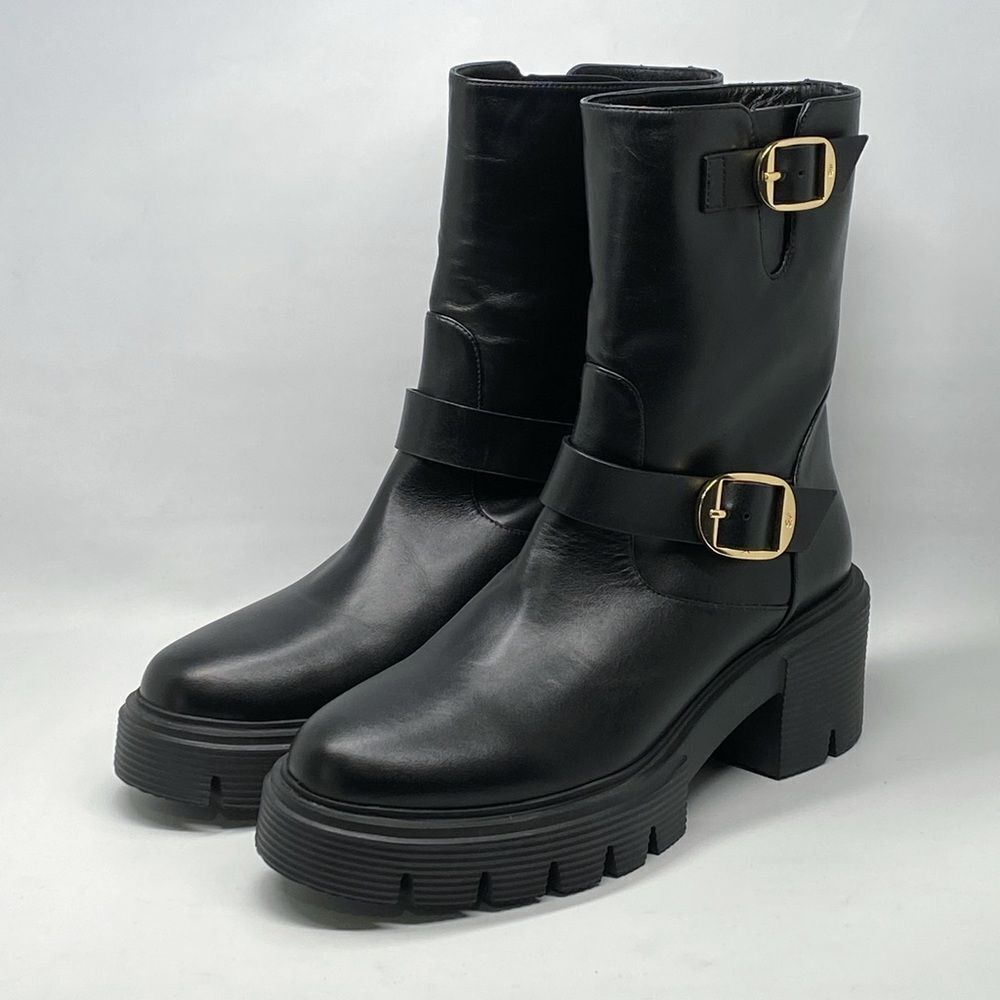 Stuart Weitzman Soho Moto Buckle Booties size 9.5